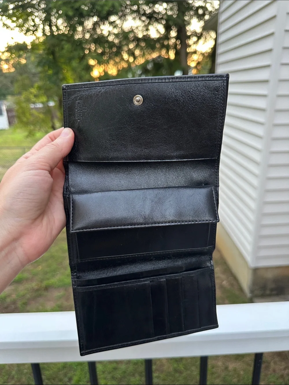 Fendi Black Tonal FF Jacquard Continental Wallet